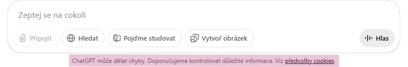 ChatGPT může dělat chyby. 