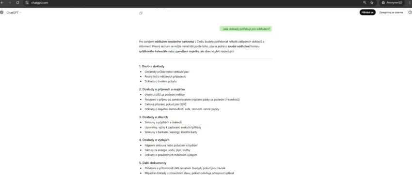 Jaké doklady potřebuji pro oddlužení?