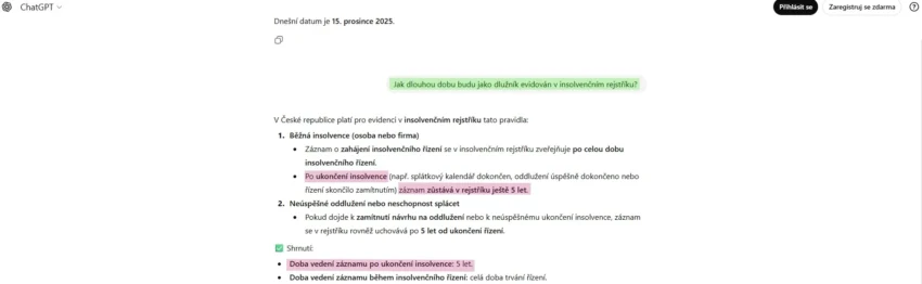 Jak dlouhou dobu budu jako dlužník evidován v insolvenčním rejstříku?
